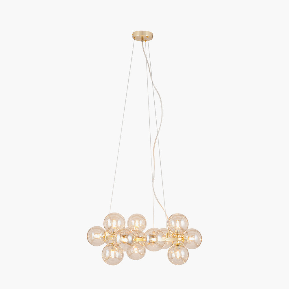 Vecchio Lustre Glass Ball & Gold Metal Pendant Light